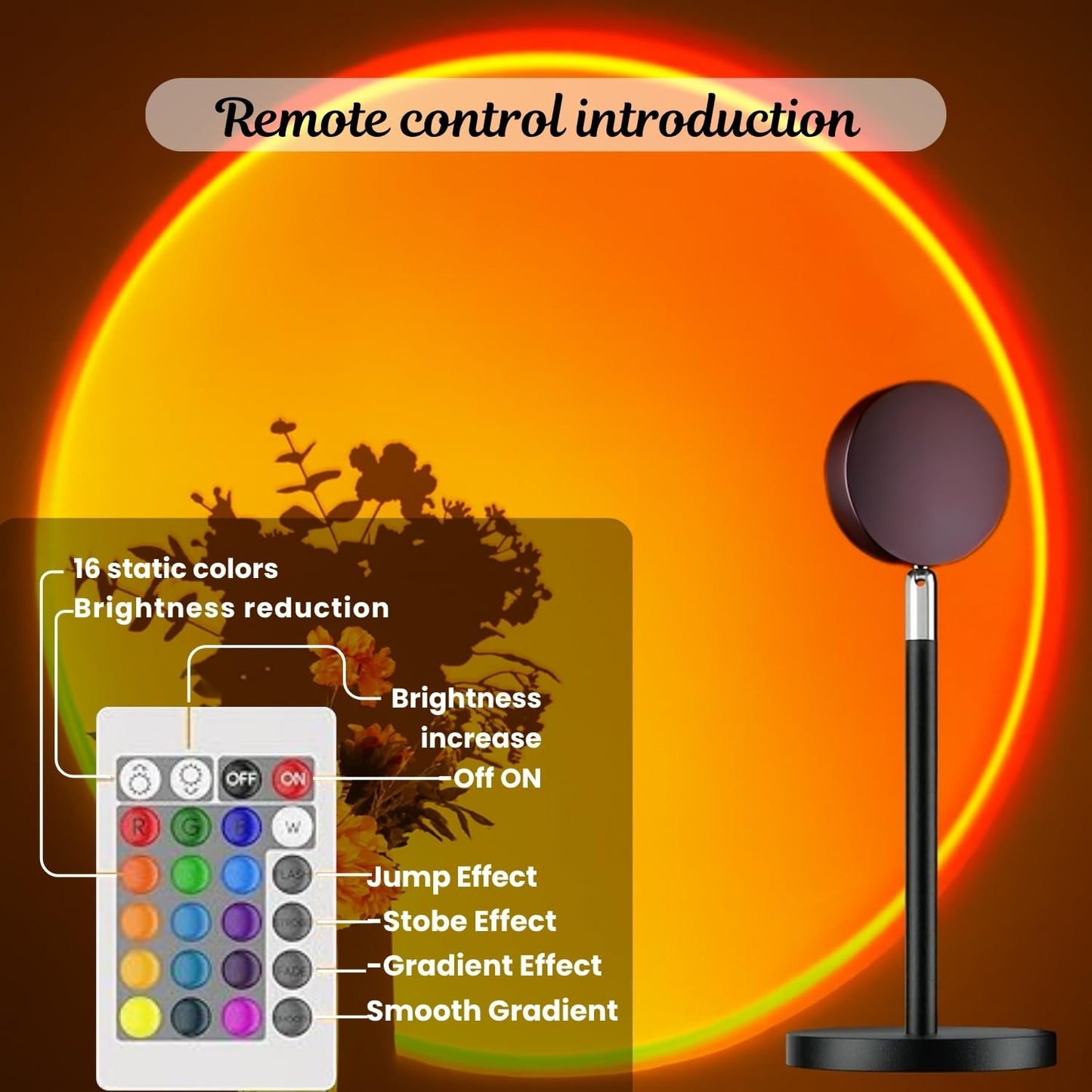 16 Colors Changing Sunset Lamp.