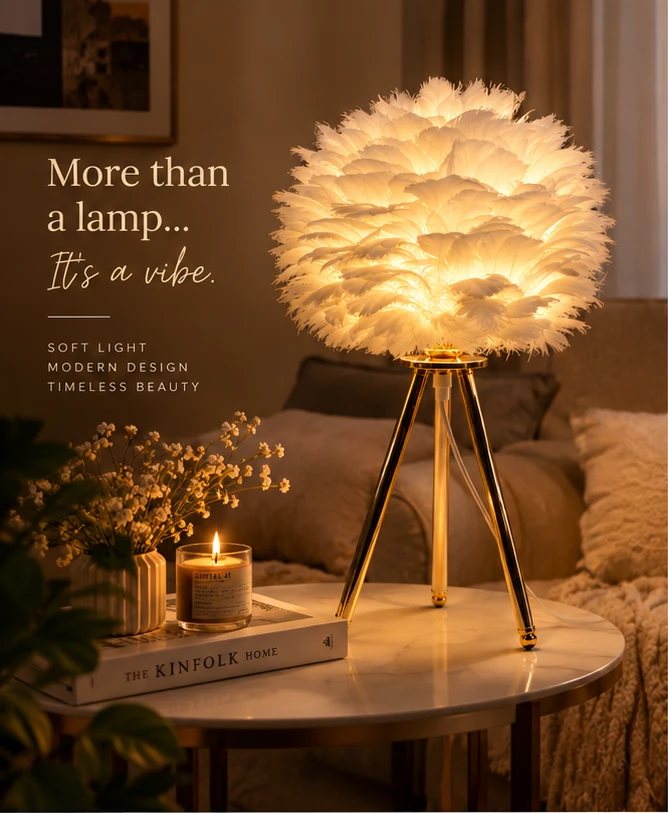 Modern Feather Table Lamp