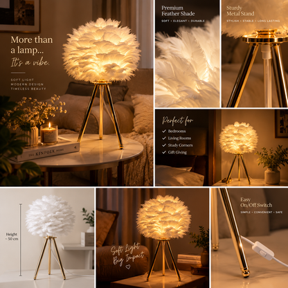 Modern Feather Table Lamp