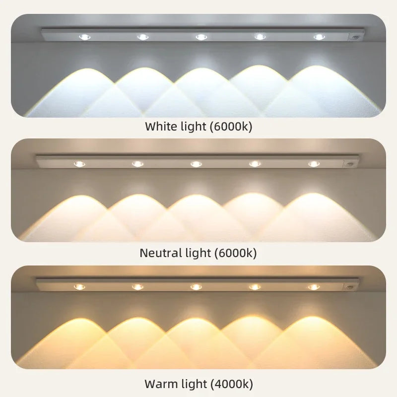 3 color LED light bar for bedroom, stairs, and storage spaces