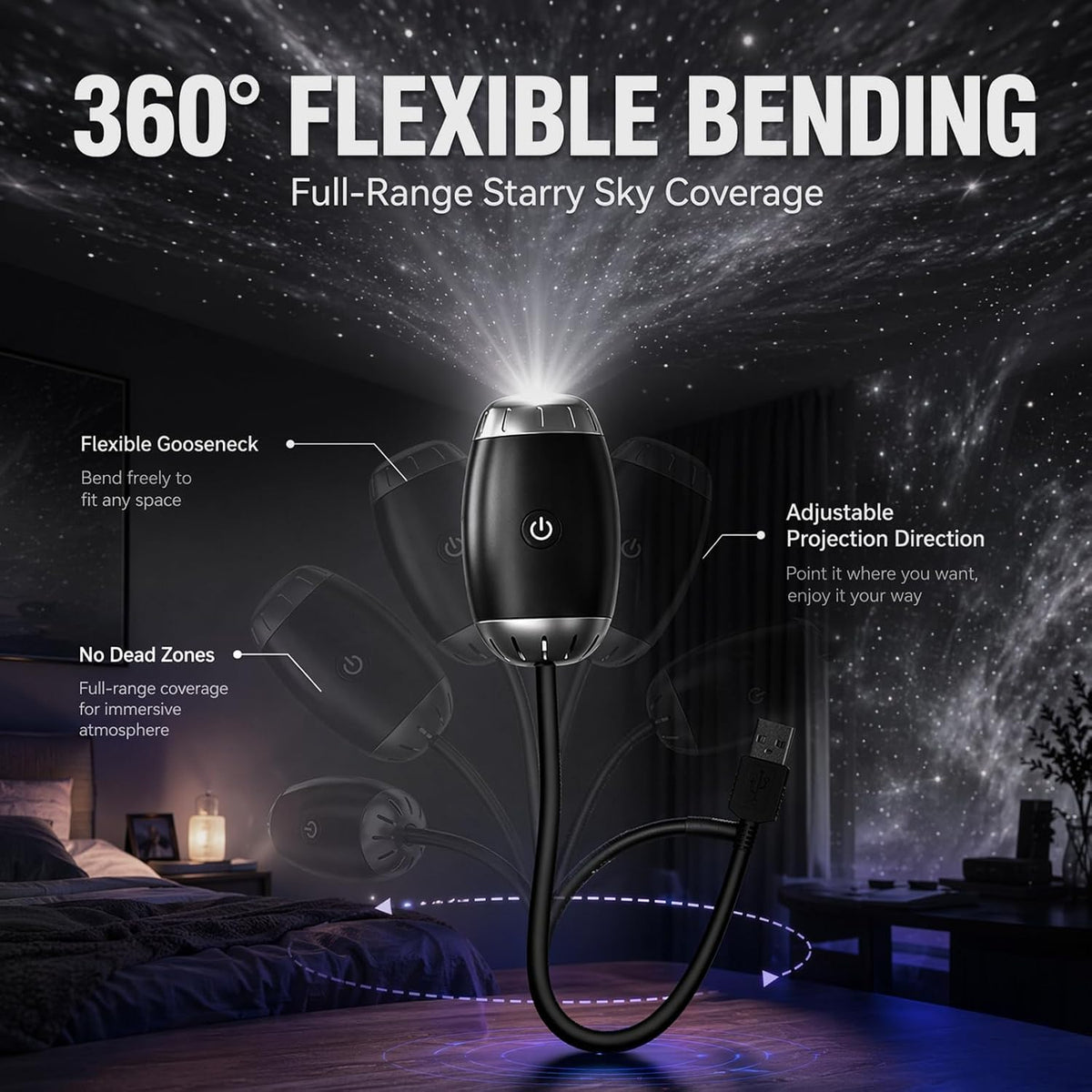 360° Galaxy USB Projector