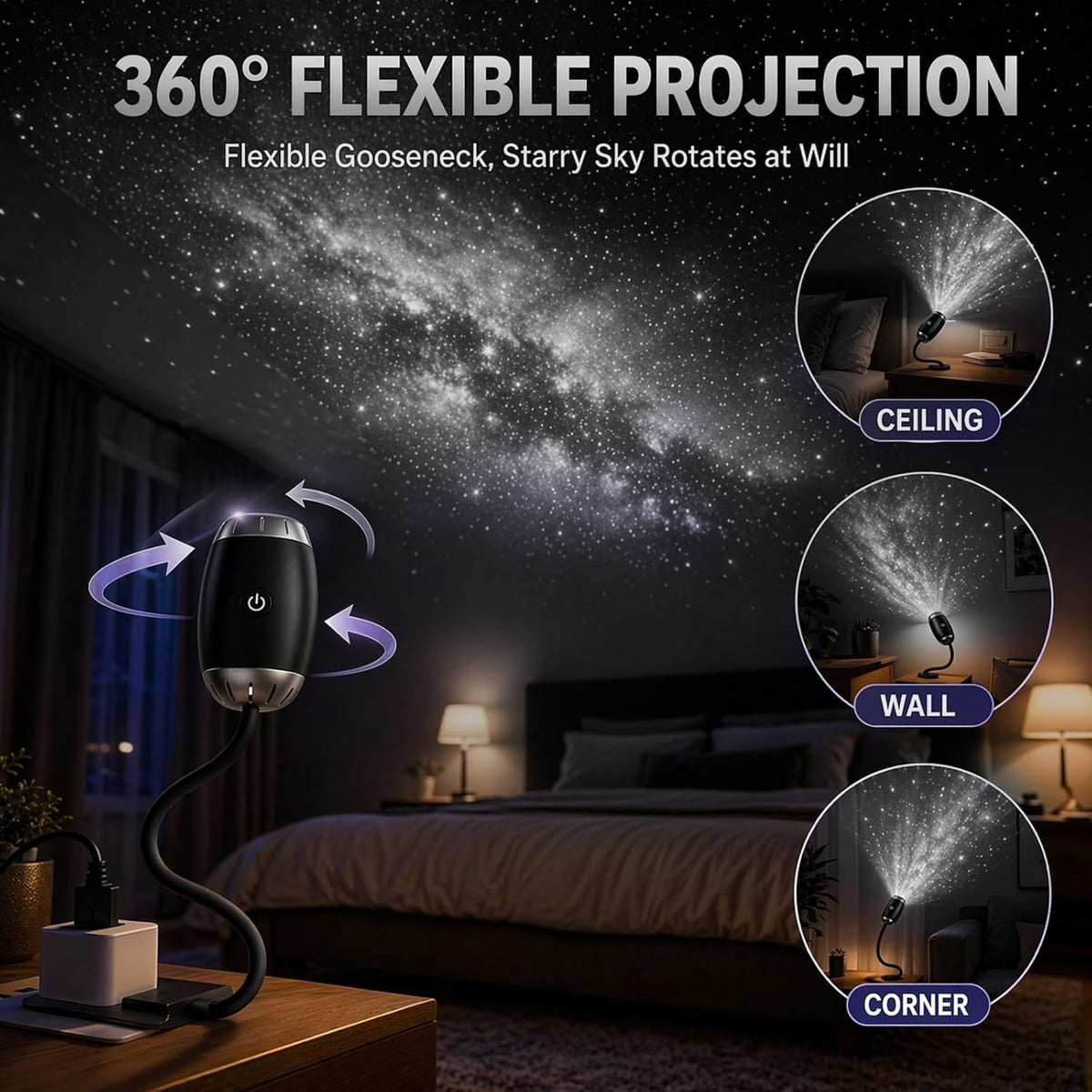 360° Galaxy USB Projector