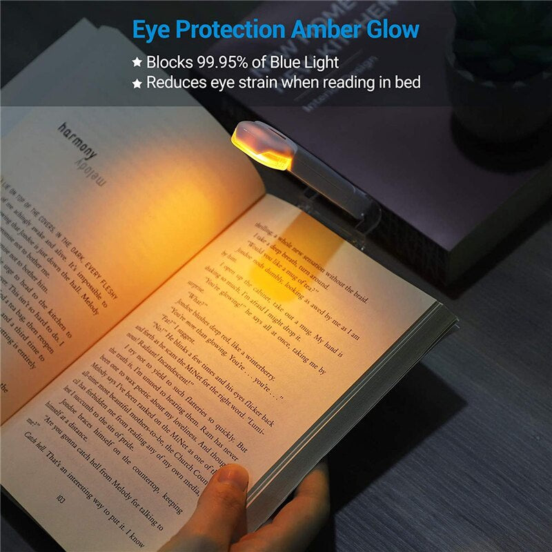 USB Rechargeable Book Light for Reading in Bed, LED Clip on Book Reading Lights, Perfect for Bookworms, Kids