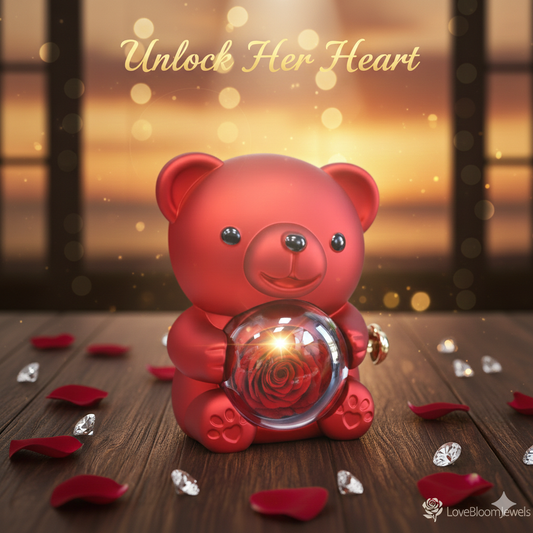 Hot Valentine's Hugging Bear Ring Boxes Gift