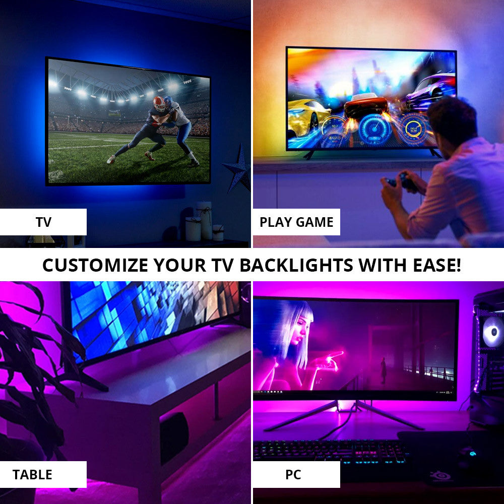 Music sync Rgb Strip for TV Back Back Bluetooth With App Control