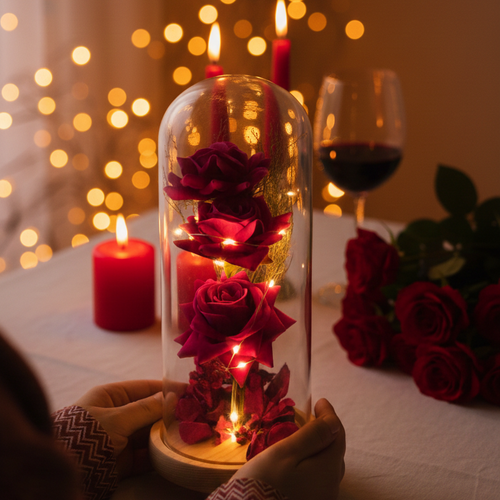 Romantic preserved rose jar, perfect Valentine’s Day or anniversary surprise