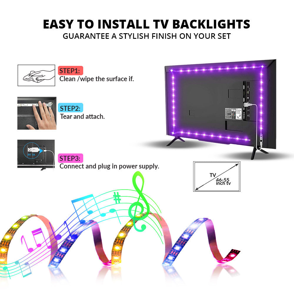 Music sync Rgb Strip for TV Back